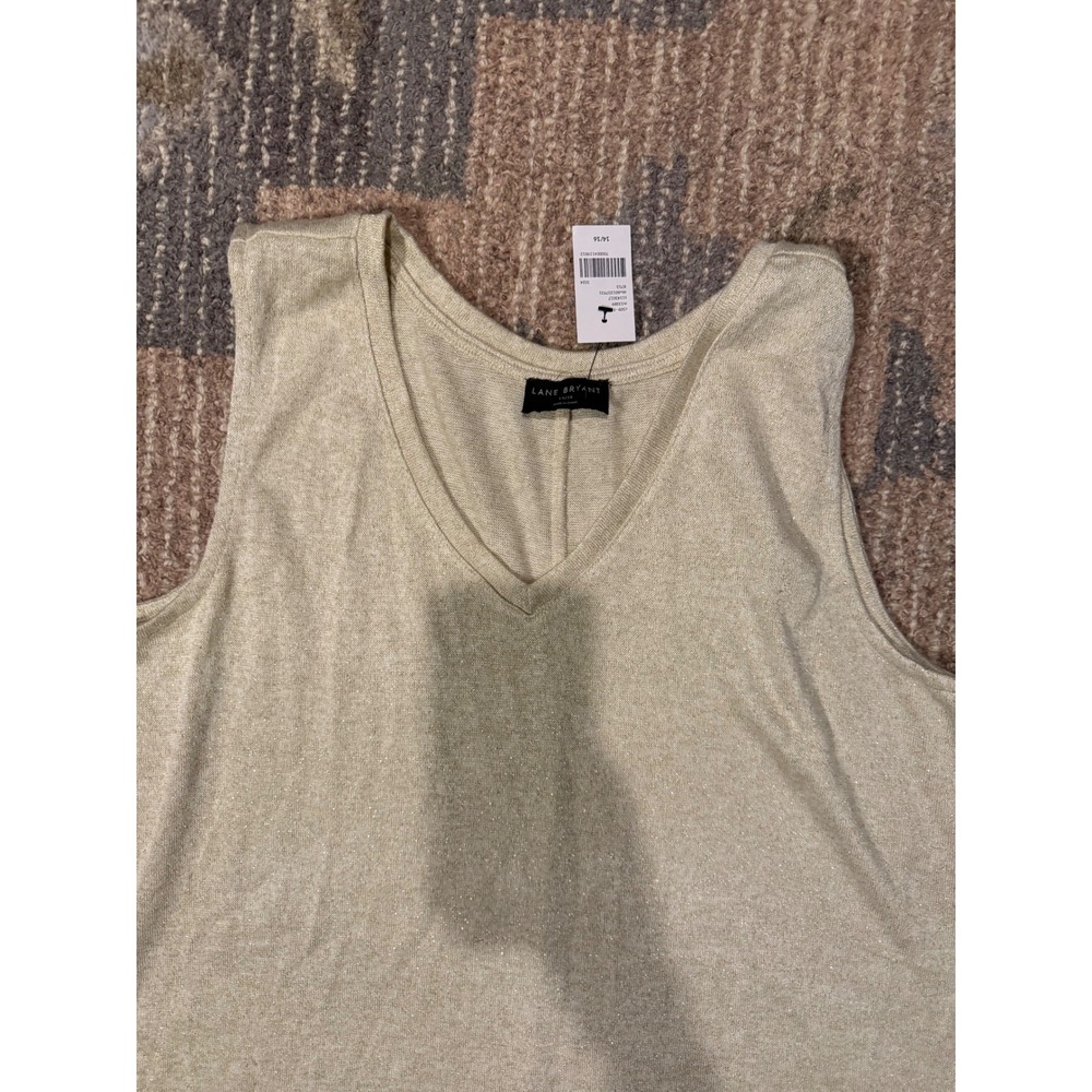 NWT Lane Bryant‎ Womens Sleeveless Top Shirt Sparkly V-Neck Casual - Picture 2 of 3
